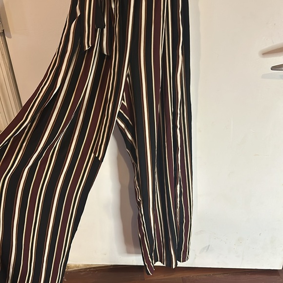 Striped Burgundy Romper - Picture 4 of 6